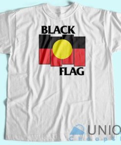Black Flag X Aboriginal Flag T shirt Unisex Custom Tee Shirt Printing 4