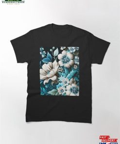Blue Amp White Flower Classic T-Shirt Hoodie Sweatshirt