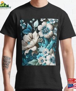 Blue Amp White Flower Classic T-Shirt Unisex Hoodie