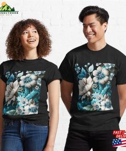 Blue Amp White Flower Classic T-Shirt Unisex Hoodie
