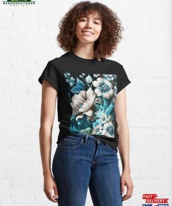 Blue Amp White Flower Classic T Shirt Unisex Hoodie 4