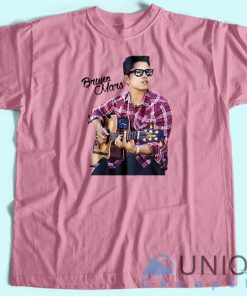 Bruno Mars Playing Guitar T-Shirt Unisex Tee Shirt Printing Size S-3XL