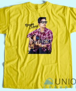 Bruno Mars Playing Guitar T Shirt Unisex Tee Shirt Printing Size S 3XL 3