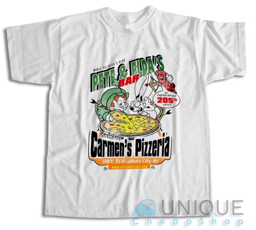 Buy! Pete and Elda’s Bar Carmen’s Pizzeria T-Shirt Size S-3XL