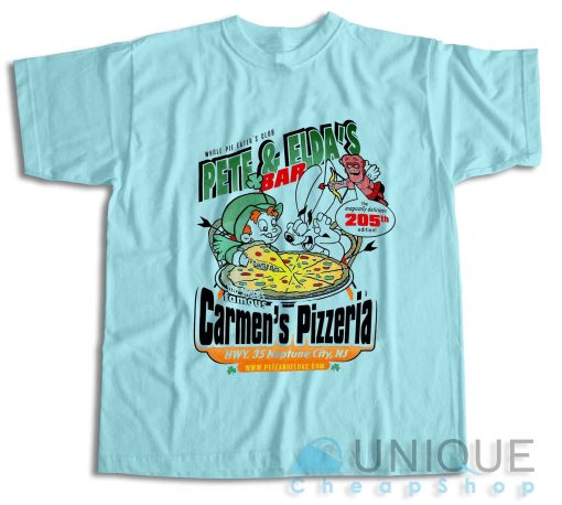 Buy! Pete and Elda’s Bar Carmen’s Pizzeria T-Shirt Size S-3XL