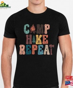 Camp Hike Repeat Shirt Camping Shirts For Women Retro Hiking T-Shirt Hoodie Sweatshirt