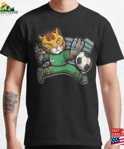 Cat Football Golkeeper Making A Save Classic T-Shirt Unisex