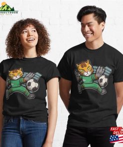 Cat Football Golkeeper Making A Save Classic T-Shirt Unisex
