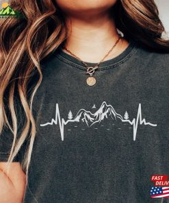 Comfort Colors Hiking Shirt Mountain Heartbeat Outdoor Tee Classic Unisex