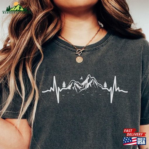 Comfort Colors Hiking Shirt Mountain Heartbeat Outdoor Tee Classic Unisex