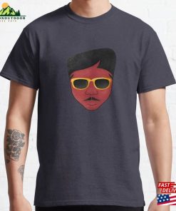 Cool Cute Fashion Man With Unique Hair Style And Mustache Classic T-Shirt Sweatshirt