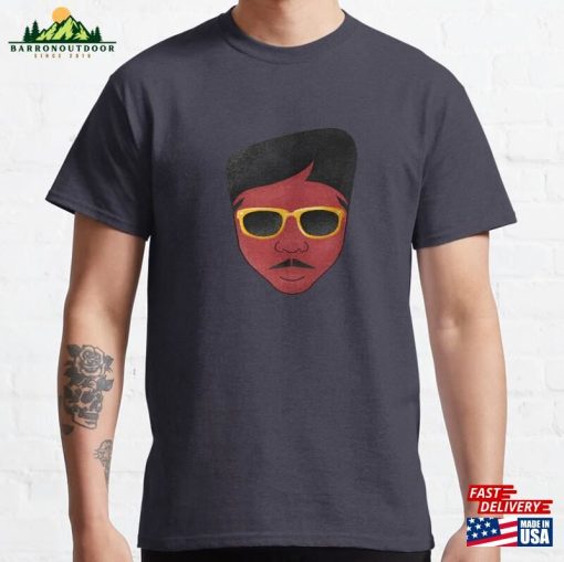 Cool Cute Fashion Man With Unique Hair Style And Mustache Classic T-Shirt Sweatshirt