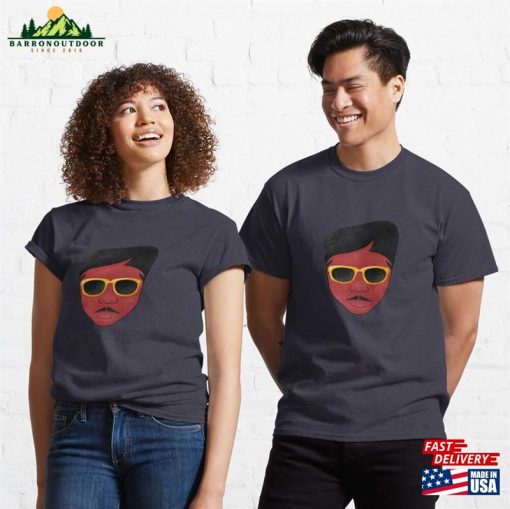 Cool Cute Fashion Man With Unique Hair Style And Mustache Classic T-Shirt Sweatshirt