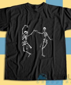 Dancing Skeletons Day of the Dead Halloween T-Shirt Size S-3XL 2 Dancing Skeletons Day of the Dead Halloween T Shirt Size S 3XL 3