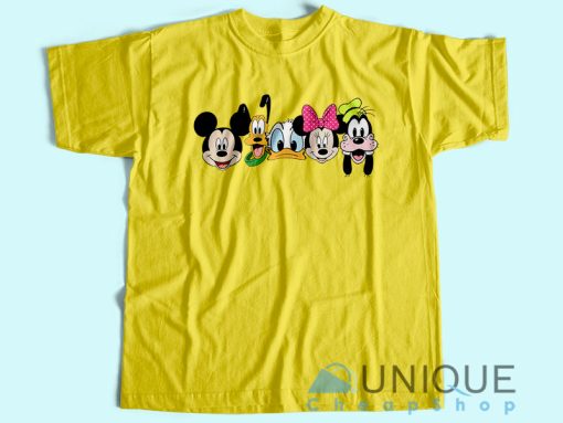 Disney Mickey And Friends T-Shirt Unisex Tee Shirt Printing Size S-3XL