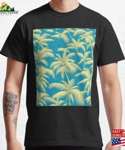 Exotic Hawaiian Palm Tree Pattern Tropical Island Theme Throw Pillow Classic T-Shirt Unisex Sweatshirt