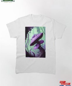 Fantasy Violet Fungal Mushrooms Iii Realms Scene Classic T Shirt Sweatshirt 2