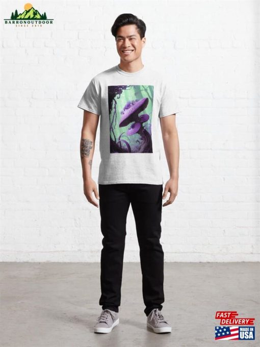 Fantasy Violet Fungal Mushrooms Iii Realms Scene Classic T-Shirt Sweatshirt