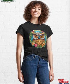Floral Owl Classic T Shirt Hoodie 4