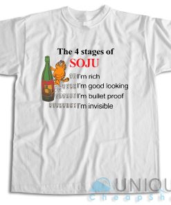Get Now ! Garfield The 4 Stages Of Soju T-Shirt Size S-3XL