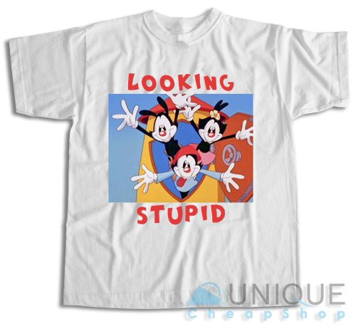 Get Now ! Looking Stupid Animaniacs T-Shirt Size S-3XL
