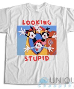Get Now ! Looking Stupid Animaniacs T-Shirt Size S-3XL