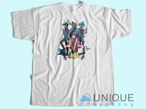 Gorillaz Band Pop Punk Rock T-Shirt  Unique Design Shirt
