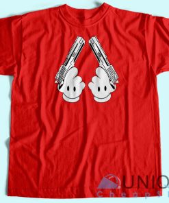 Hand Guns Mickey Mouse T Shirt Adult Size S 3XL Unique Cheap Shop 4