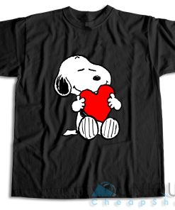 Peanuts Valentine Snoopy Hugging Heart T Shirt Size S 3XL 4