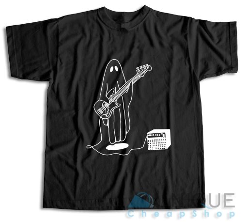 Sheet Ghost Playing Bass Guitar T-Shirt