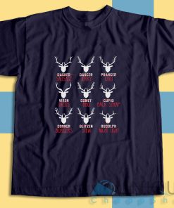 Shop Christmas Deer Hunting Santas Reindeer T-Shirt Size S-3XL