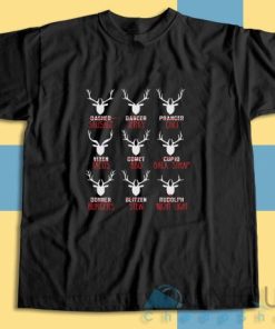 Shop Christmas Deer Hunting Santas Reindeer T Shirt Size S 3XL 3