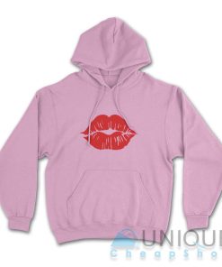 Shop Valentines Lips Kiss Hoodie