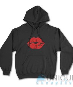 Shop Valentines Lips Kiss Hoodie