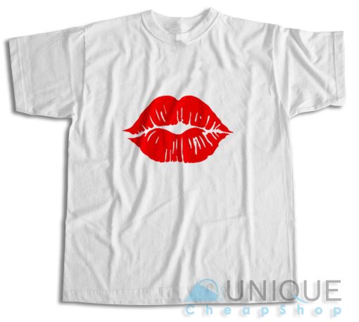 Shop Valentines Lips Kiss T-Shirt