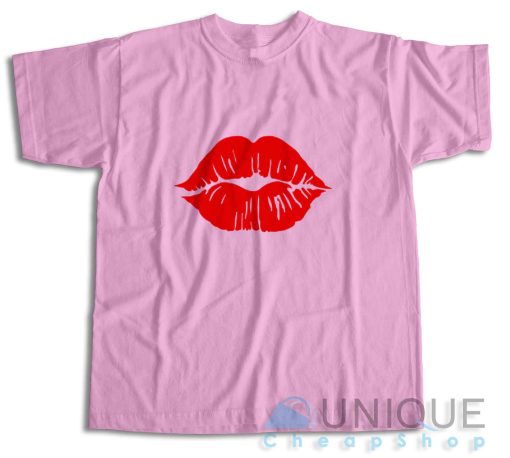 Shop Valentines Lips Kiss T-Shirt