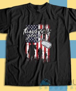 Shop high-quality unique Thank You Veteran T-Shirt Size S-3XL