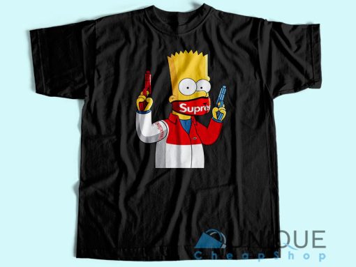 Supreme Bart Simpson T-Shirt Unisex Tee Shirt Printing Size S-3XL