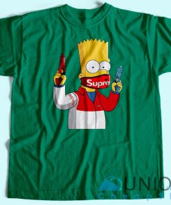 Supreme Bart Simpson T-Shirt Unisex Tee Shirt Printing Size S-3XL