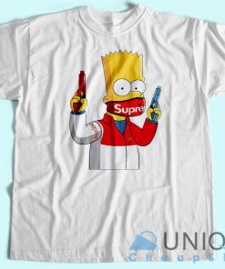 Supreme Bart Simpson T Shirt Unisex Tee Shirt Printing Size S 3XL 3