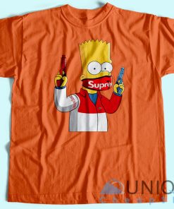 Supreme Bart Simpson T Shirt Unisex Tee Shirt Printing Size S 3XL 4