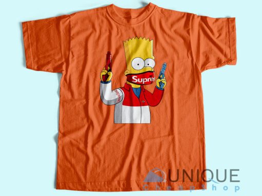 Supreme Bart Simpson T-Shirt Unisex Tee Shirt Printing Size S-3XL