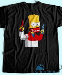 Supreme Bart Simpson T Shirt Unisex Tee Shirt Printing Size S 3XL 5