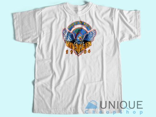 Van Halen Tour of the World T-Shirt Unisex Custom Tee Shirt Printing