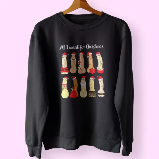 All I Want Ugly Christmas Sweatshirt Xmas Outfit