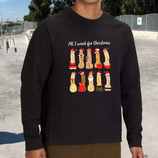 All I Want Ugly Christmas Sweatshirt Xmas Outfit