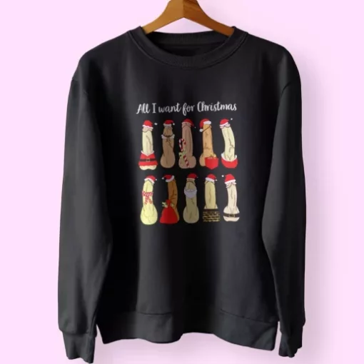 All I Want Ugly Christmas Sweatshirt Xmas Outfit