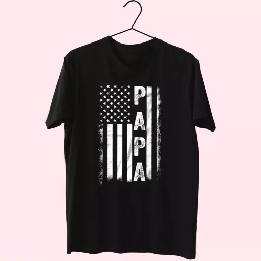 American Flag Us Papa T Shirt For Dad