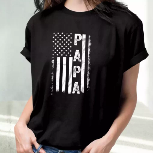 American Flag Us Papa T Shirt For Dad