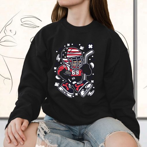 American Hockey Kid Funny Graphic Sweatshirt